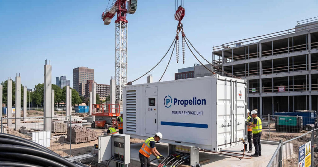 Propelion Power Unit (PPU) op propaan voor tijdelijke stroomvoorziening bij netcongestie.