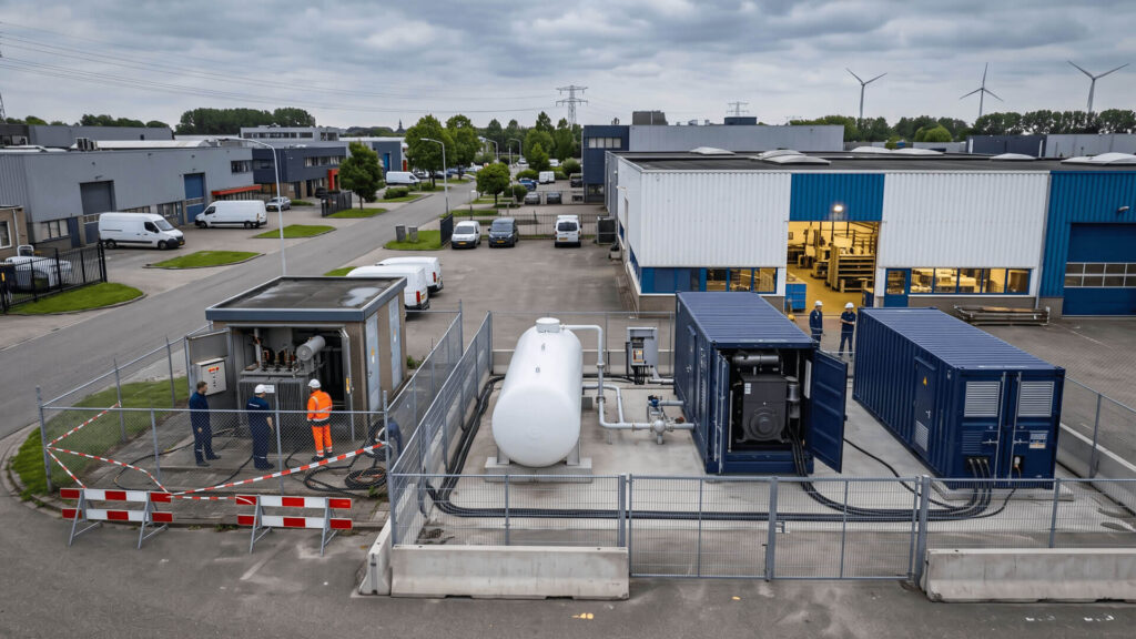 Een tijdelijke stroomvoorziening om netcongestie op te lossen.