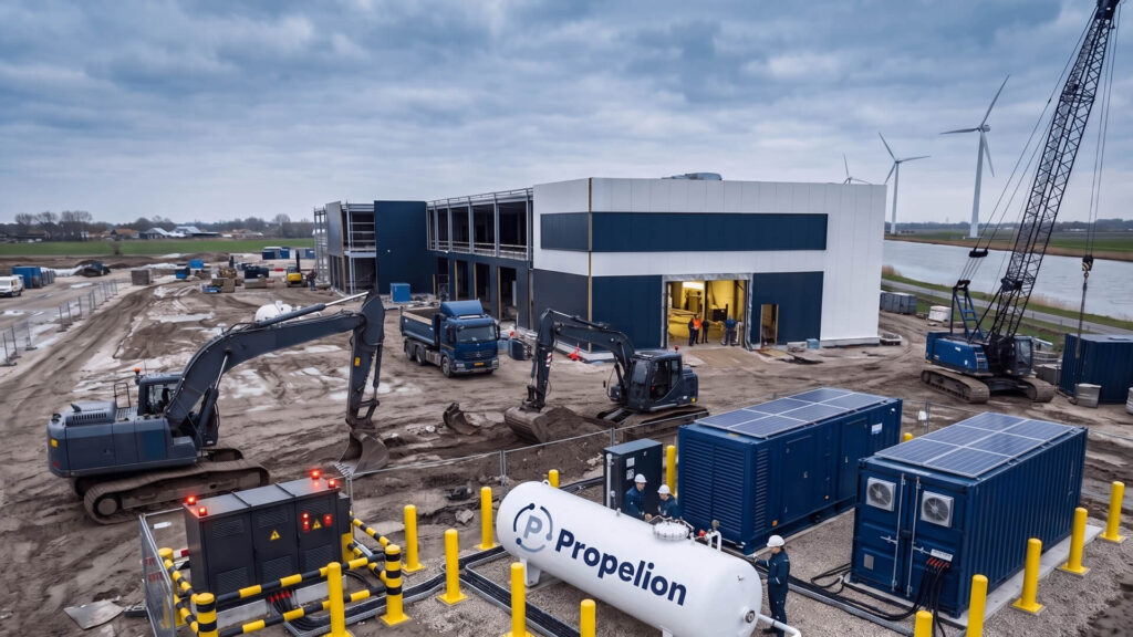 Propaanaangedreven microgrid als aanvulling op de ontoereikende bouwstroomaansluiting.